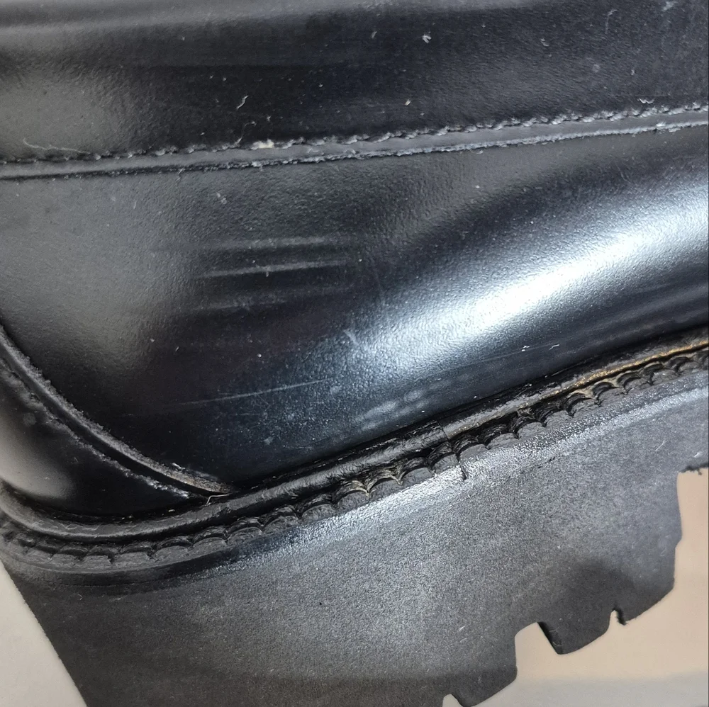 G.H Bass Women's Whitney Super Lug Weejuns Penny Loafer Black Leather - Size 6.5 - Picture 16 of 16